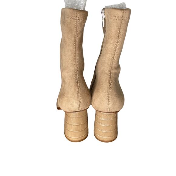 Dolce Vita Women's Petya Boots Mushroom Stella Suede Block Heel Almond Toe Zip 8 - Picture 5 of 8